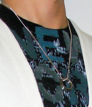 Men's Silver Ring Pendant Necklace