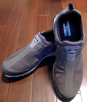 Men's Skechers Gray Leather Slip-On Shoes