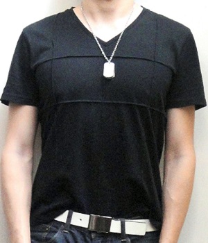 Men's Uniqlo Black Short Sleeve V-Neck Tee