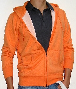 Men's Uniqlo Orange Zip Hoodie