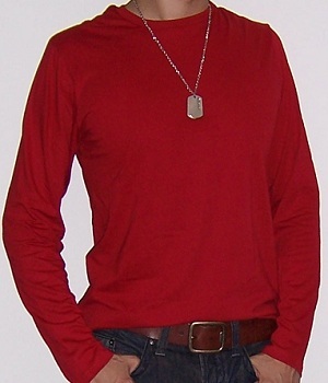 red long sleeve shirt mens