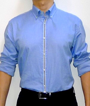 Men's Zara Blue Long Sleeve Button Down Dress Shirt