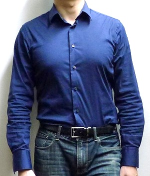 Men's Zara Dark Blue Button Down Dress Shirt