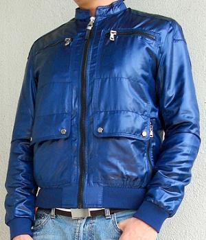 Men's Zara Dark Blue Polyester Nylon Jacket