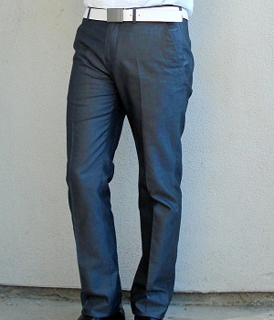 Men's Zara Dark Grey Silk Dress Pants