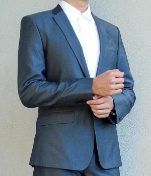 Zara Dark Grey Silk Suit Jacket
