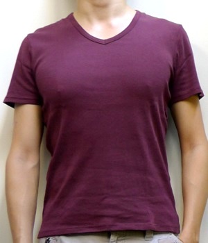 Men's Zara Maroon V-neck Short Sleeve T-Shirt