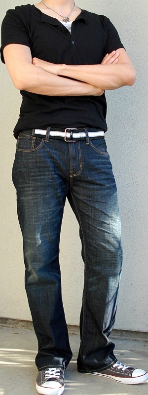 black top blue jeans mens