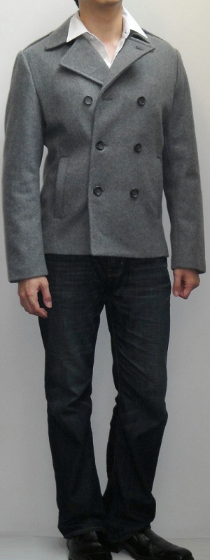 pea coat and jeans