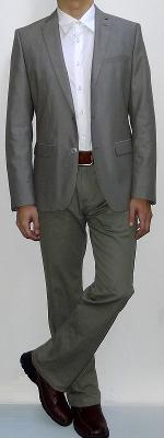 Khaki Suit Jacket White Dress Shirt Brown Belt Khaki Pants Brown Leather Shoes