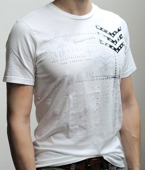 Express White Crew Neck Graphic T-shirt - Men's Fashion For Less