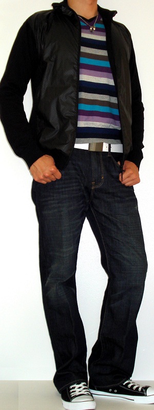 Zara Black Perforated Polyester Nylon Jacket - Men's Fashion For Less